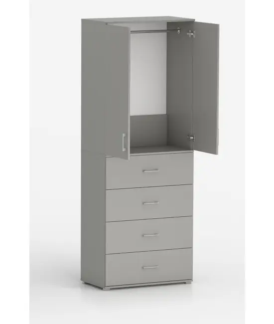 Szafa na ubrania z drążkiem Pola 215 - 4 szuflady 60 / 70 / 80 cm